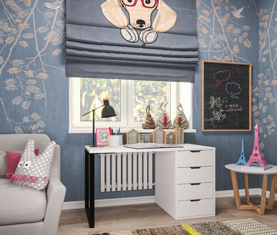 Стол Соло 120 см (белый + опора черная)