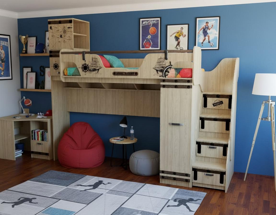 Кровать-чердак 190х80 Фрегат-4 