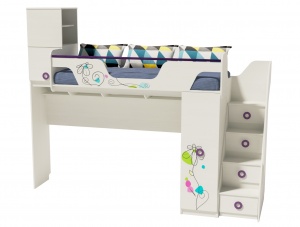 Кровать-чердак 190х80 Цветы-4 New (правый/левый)