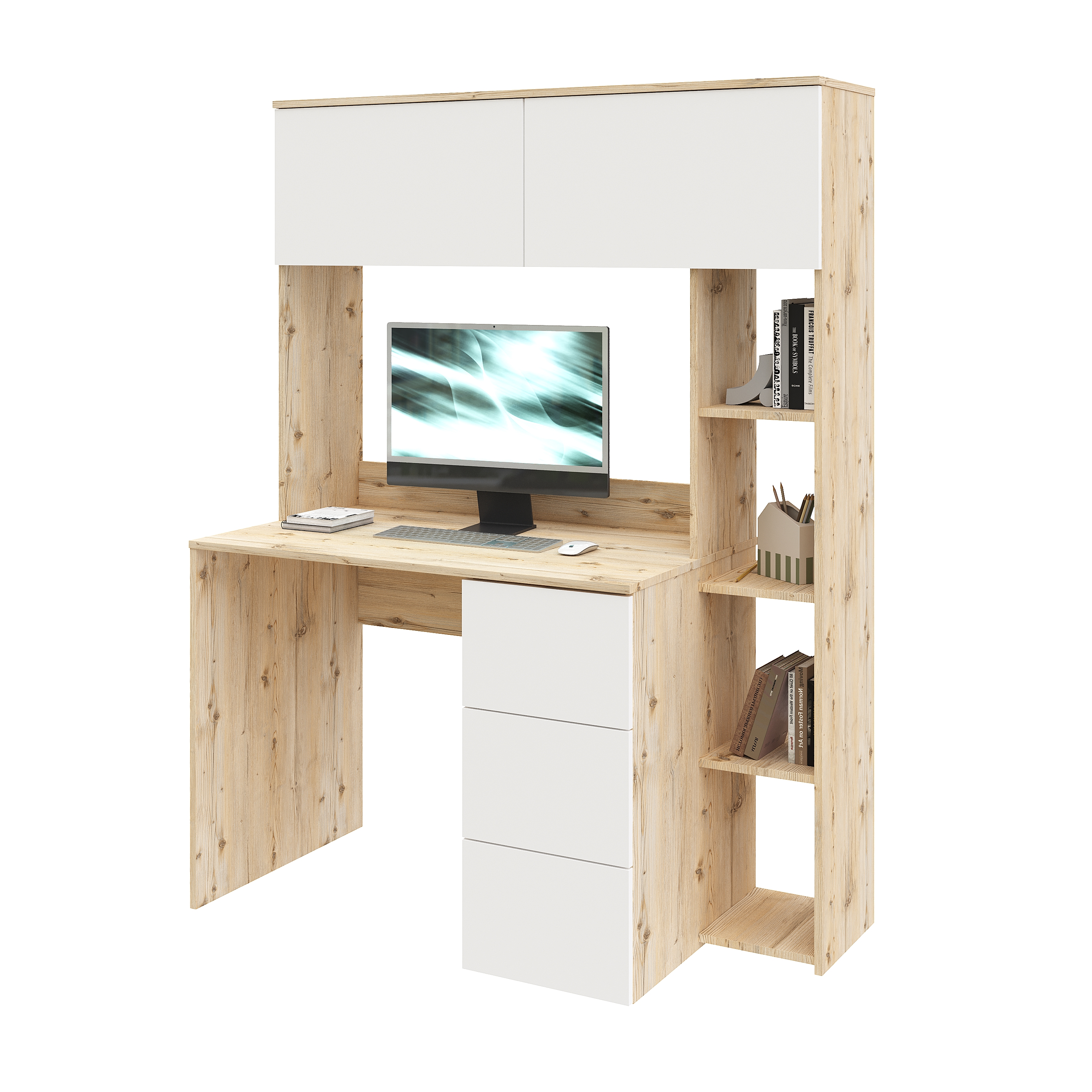 Стол Ритм 1250 мм (гаскон пайн + белый). Левый/правый