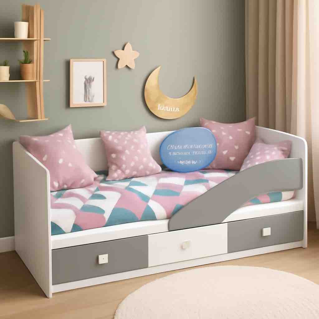 Кровать 160х80 Умка-5 (серебро + белый) 