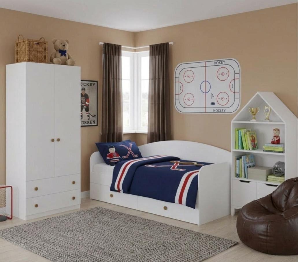 Комплект коллекции Умка: кровать 190х90 + шкаф + стеллаж-домик 