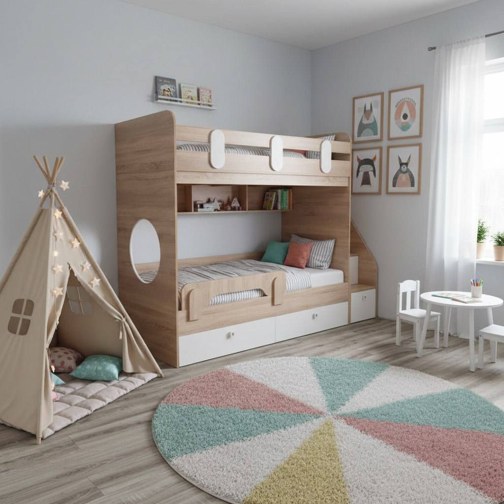 Кровать двухъярусная 180х80 Фортуна-2 (дуб сонома + белый) 