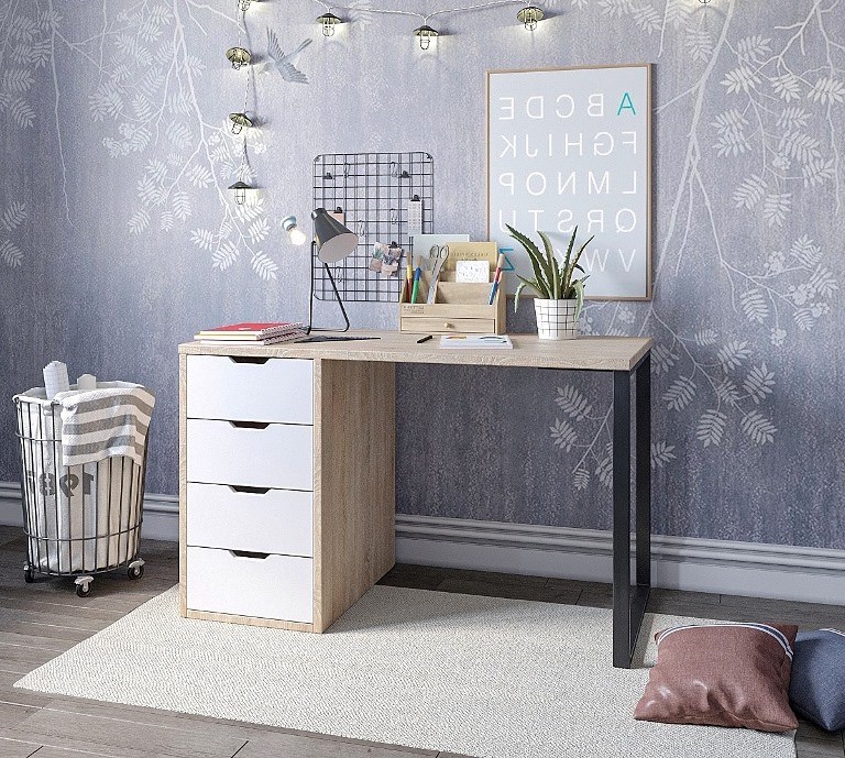 Стол Соло 1200 мм (дуб сонома+белый)