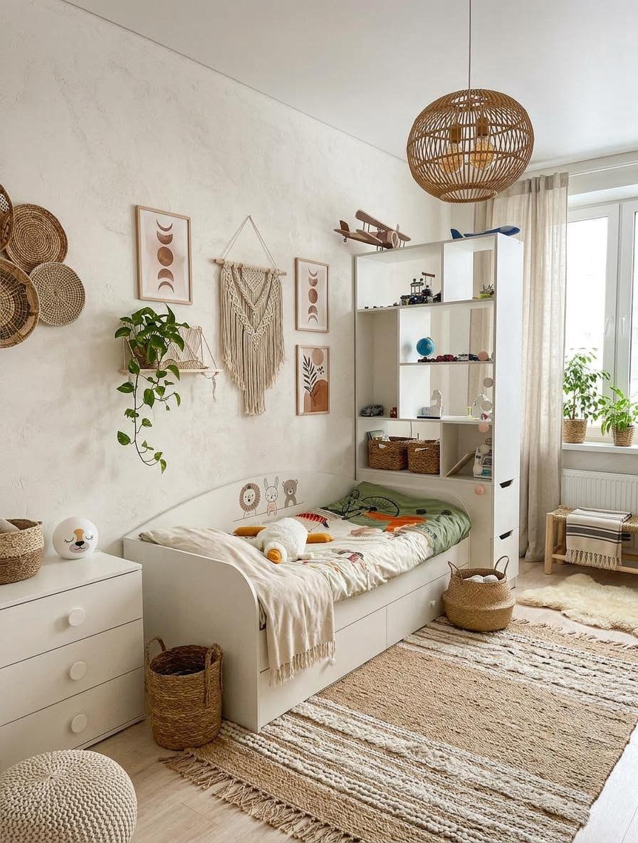 Кровать коллекции Умка + стеллаж-перегородка для зонирования