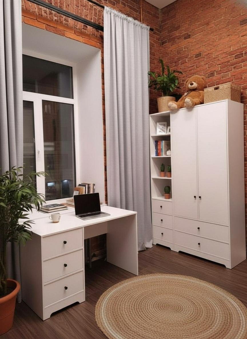 Комплект коллекции Норд: стол + шкаф + стеллаж