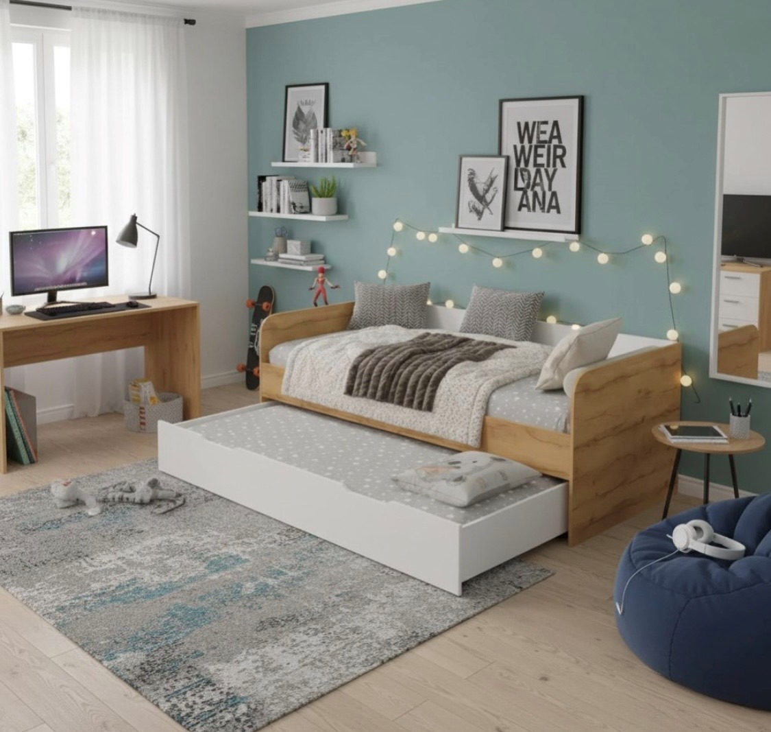 Кровать 2-х ярусная выдвижная Дабл 190х90 (цвета разные)