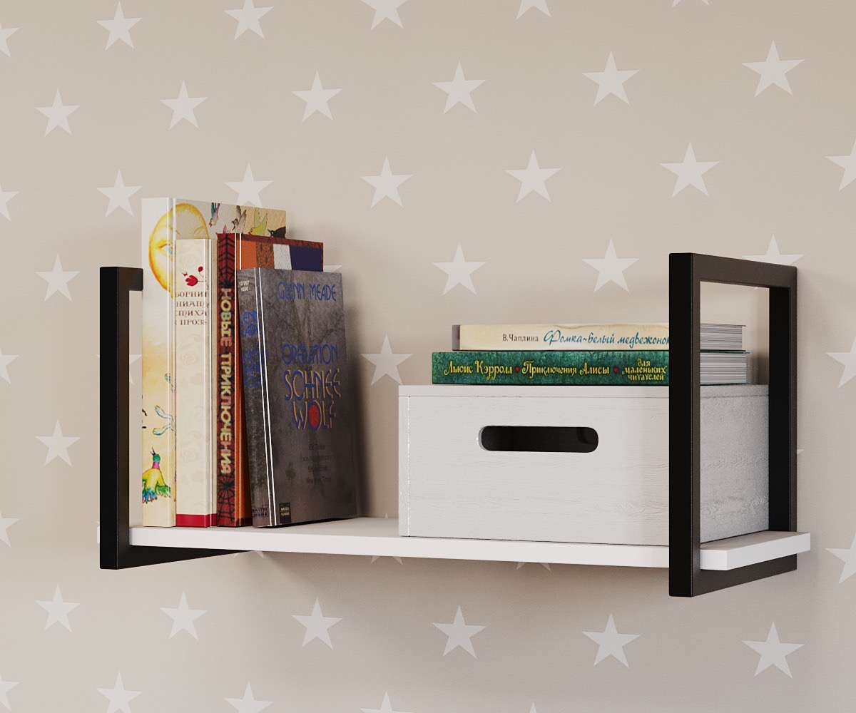 Полка навесная Лофт-600 (цвет белый)