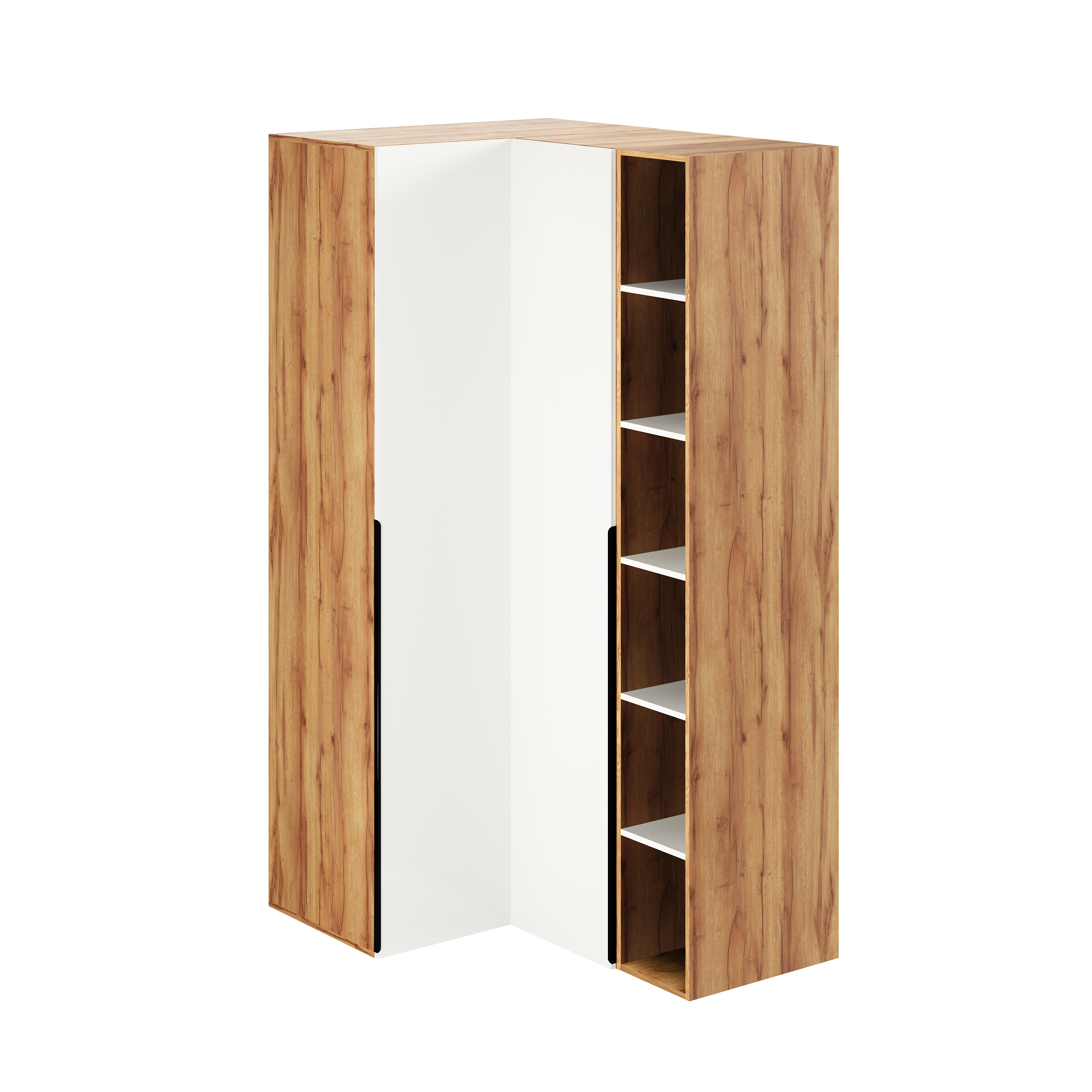 Угловой шкаф + пенал + стеллаж переходной Брайт Золотистый