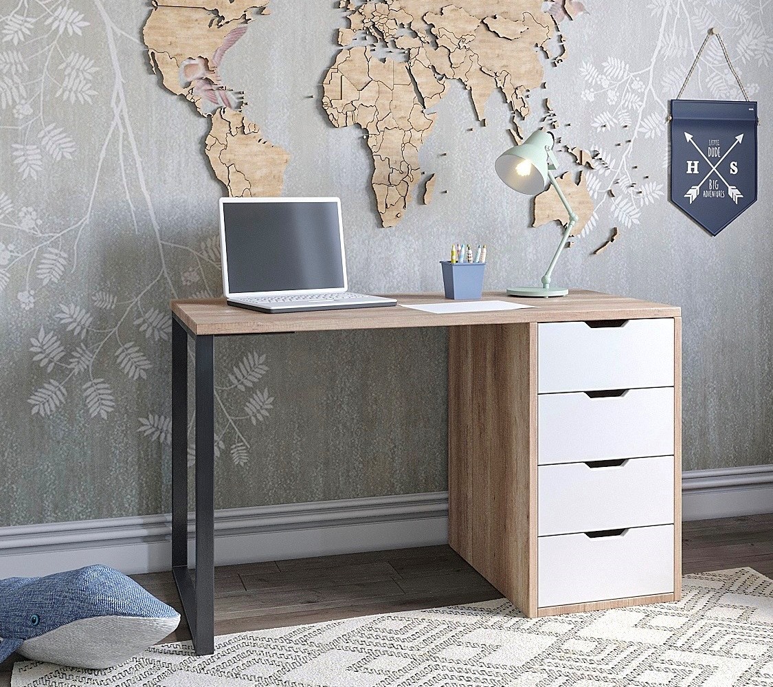 Стол Соло 120 см (дуб каньон+белый)