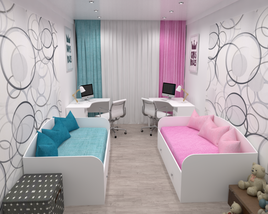 две кровати для двойни