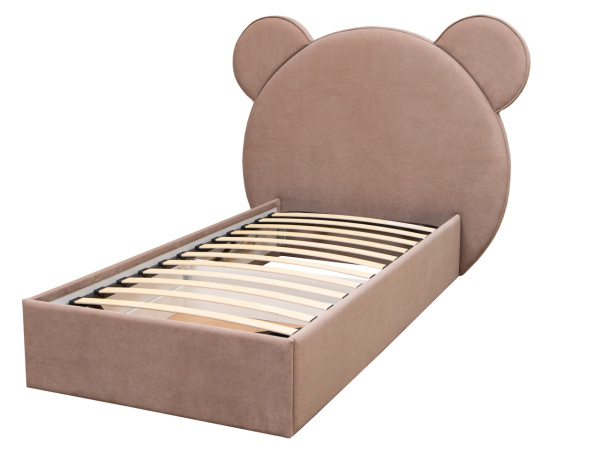 Мягкая кровать Альба 200х90 Велюр Тедди 304 (бежевый)