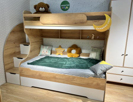 Кровать двухъярусная БИГ (цвет белый) 200х120 от Династия Kids