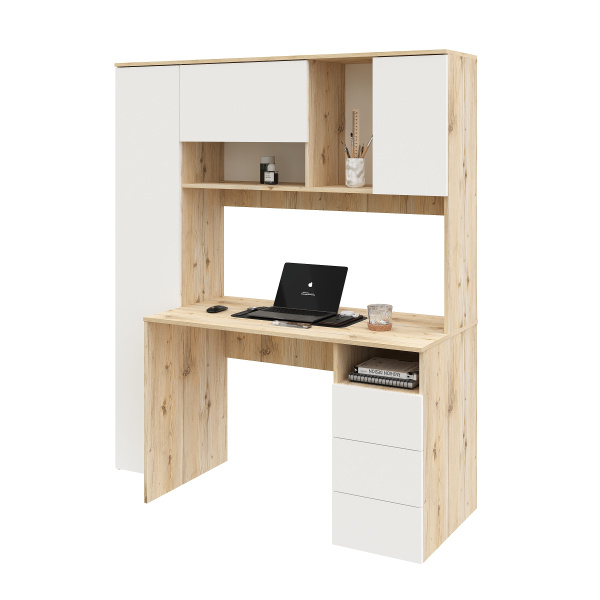 Стол Кабинет 1550 мм (гаскон пайн + белый). Левый/правый