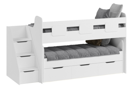 Двухъярусная кровать Городок (цвет белый). Правая/левая от Династия Kids