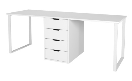 Стол Дуэт 1800 мм (белый + опоры белые). Столешница 22 мм от Династия Kids