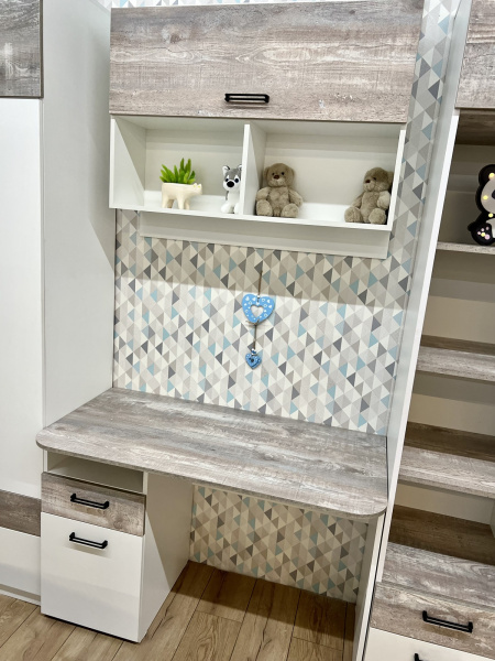 Стеллаж-перегородка + стол + полка коллекции Гранд от Династия Kids