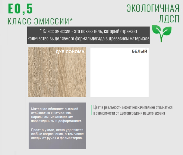 Стол 1000 мм Практик-3 (дуб сонома + белый). Левый/правый от Династия Kids