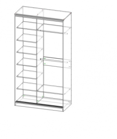 Шкаф-купе 2 ширина 1500, цвет белый (профиль белый)