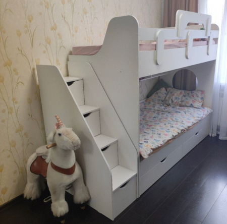 Двухъярусная кровать Фортуна (размеры и цвета разные) от Династия Kids