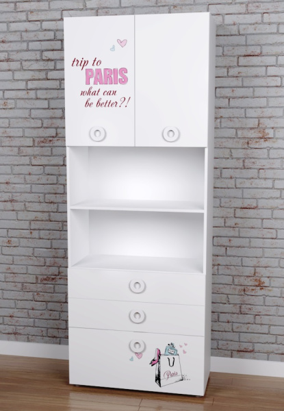 Пенал-стеллаж Модница 1 New от Династия Kids