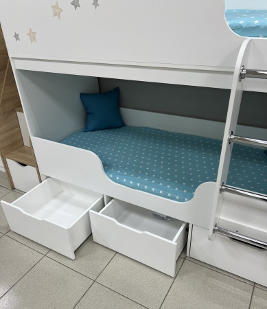 Двухъярусная кровать Малыши Двойняшки 180х80 (цвета разные) от Династия Kids