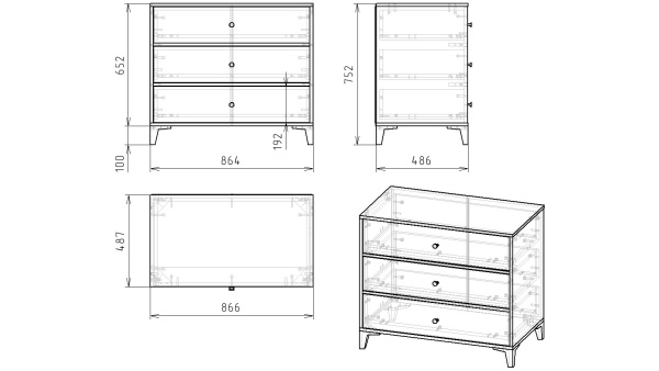Комод коллекции Альви (с доводчиками) от Династия Kids
