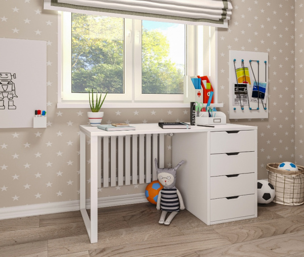 Стол Соло 1200 мм (цвет белый+опора белая) 