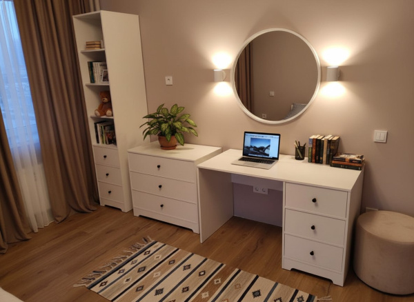 Комплект мебели коллекции Норд: комод + стол + стеллаж