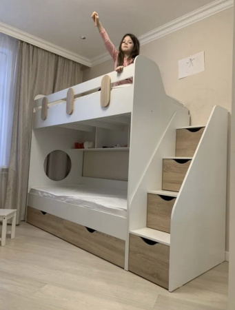 Двухъярусная кровать Фортуна (размеры и цвета разные) от Династия Kids