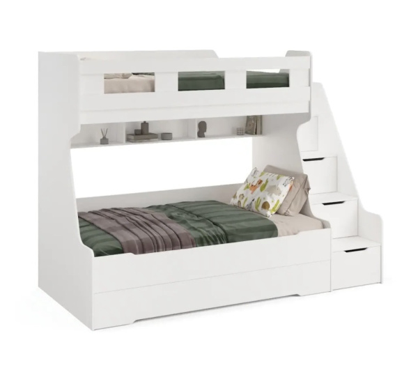 Кровать 3-х ярусная РУМ 120х200 (цвет белый) 