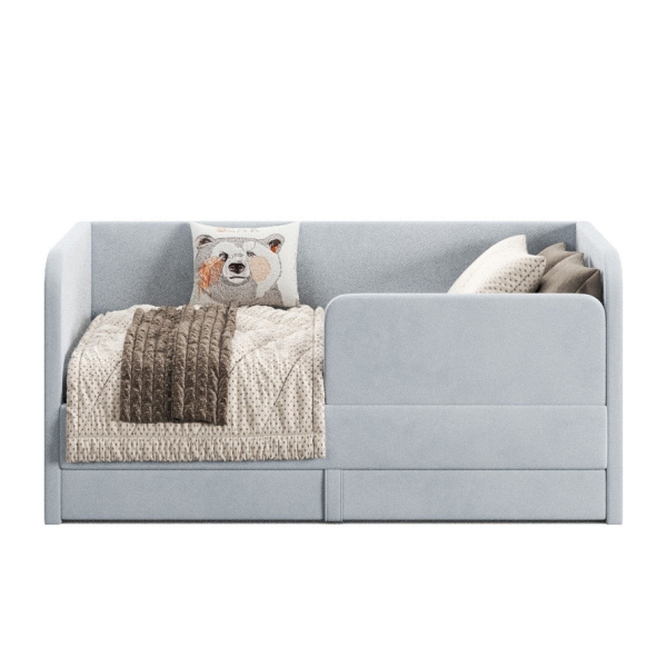 Мягкая кровать Nepos 160х80 (универсальный бортик). Велюр Velutto - 3 цвета в продаже!