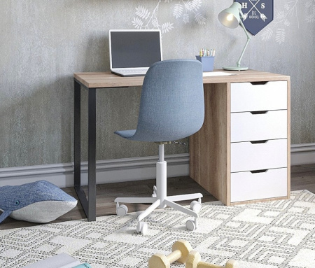 Стол Соло 120 см (дуб каньон+белый)  от Династия Kids