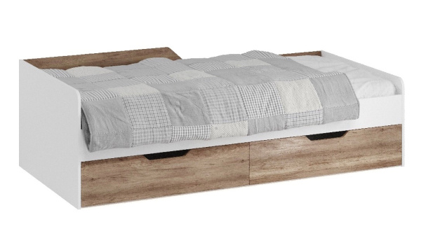 Кровать коллекции Лайт Лофт 190х90 (дуб каньон+белый)