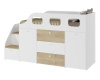 Кровать-чердак Хэппи 180х80 (дуб сонома+белый) от Династия Kids