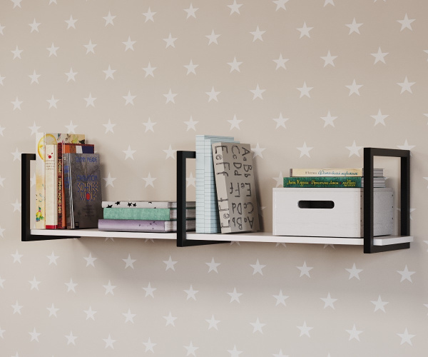 Полка навесная Лофт-1200 (цвет белый)