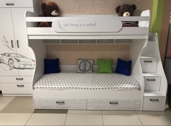 Двухъярусная кровать Престиж (правая) 190х90 от Династия Kids