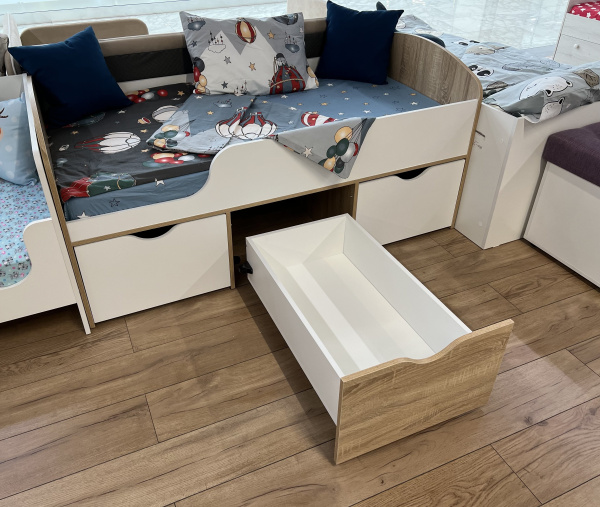 Кровать Малыш 160х80  (дуб сонома+белый)