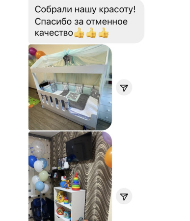 Кровать домик Теремок 160х80 (без ящика) от Династия Kids