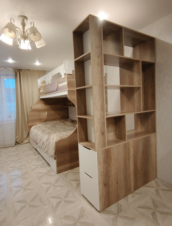 Стеллаж-перегородка для зонирования Стиль (дуб каньон) ширина 1200 мм от Династия Kids