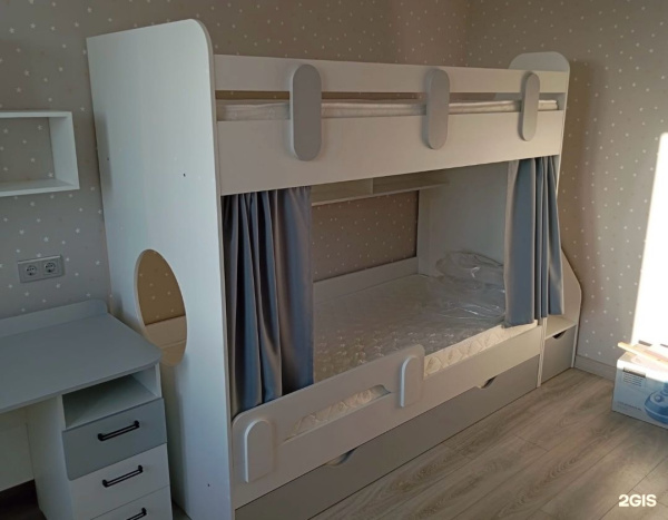 Кровать двухъярусная Фортуна 180х80 (белый + серебро)  от Династия Kids