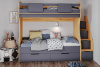 Двухъярусная кровать МИА (цвет графит+дуб золотистый) 180х80