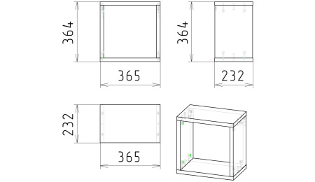 Комплект Полок 22 мм Куб-1 + Куб-2 (цвет белый)