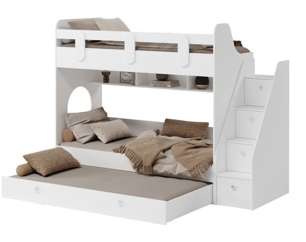 Двухъярусная кровать Фортуна-3 (цвет белый) 190х80