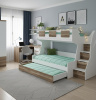 Кровать МЕГА ПРЕМИУМ (корпус дуб каньон + фасады белые) 120х200 от Династия Kids