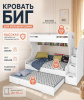 Кровать БИГ 120х200 (дуб золотистый + белый) от Династия Kids
