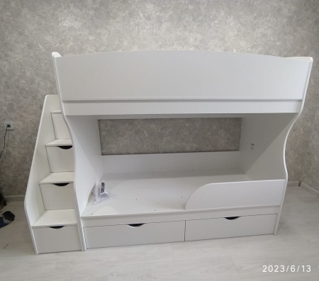 Двухъярусная кровать Альфа 180х80 (цвет белый) от Династия Kids