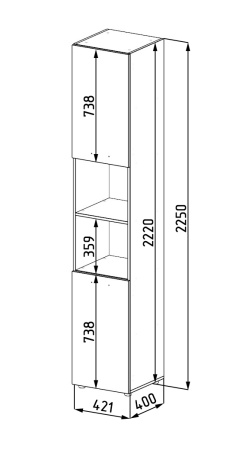 Пенал-стеллаж Модница-2 New от Династия Kids