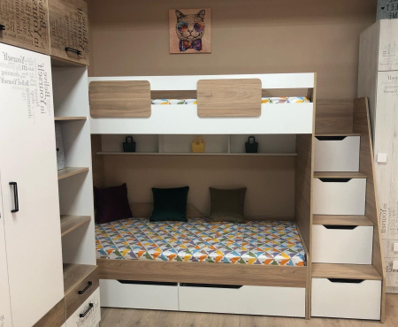 Двухъярусная кровать коллекции Мозаика 190х90 от Династия Kids