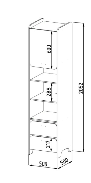 Пенал-стеллаж коллекции Юниор от Династия Kids